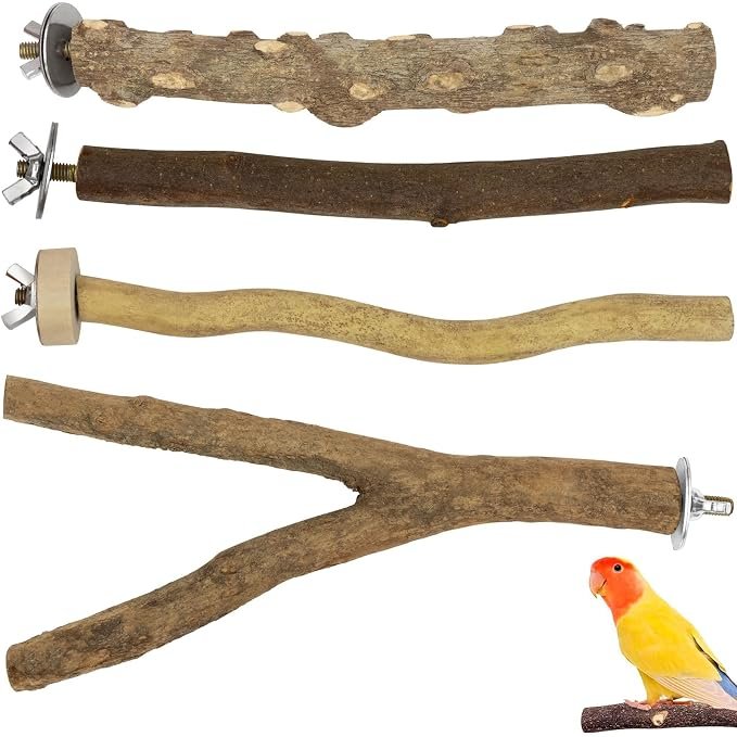 Produktabbildung: Natur-Sitzstangen-Set, 4 Stück (Naturholz)