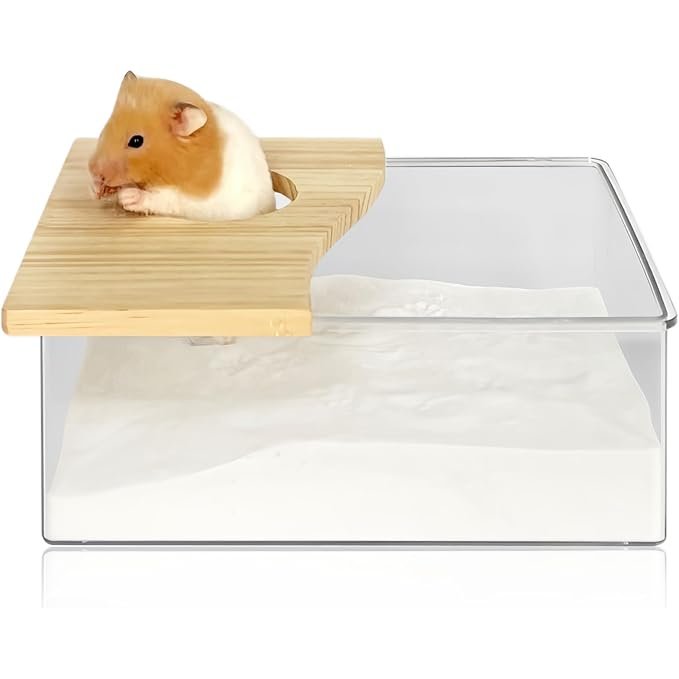 Produktabbildung: Sandbad-Container mit Holzdeckel, 20 × 15 × 8 cm