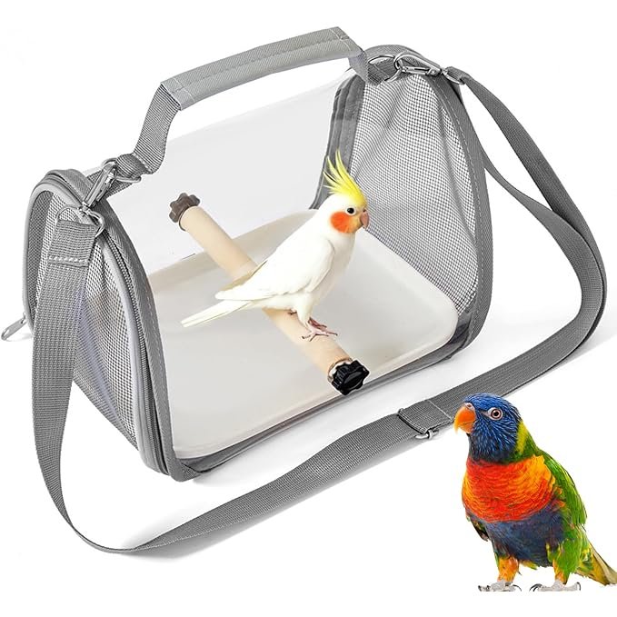 Produktabbildung: Faltbare Vogel-Transportbox mit Sitzstange, 26 x 19 x 19,5 cm