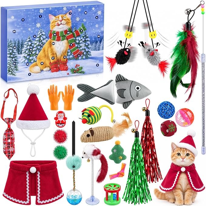 Produktabbildung: Adventskalender für Katzen mit Katzenspielzeug
