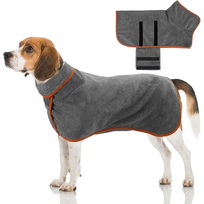 Produktabbildung: Mikrofaser Hundebademantel Saugfähig Hundehandtuch für Mittelgroße Hunde