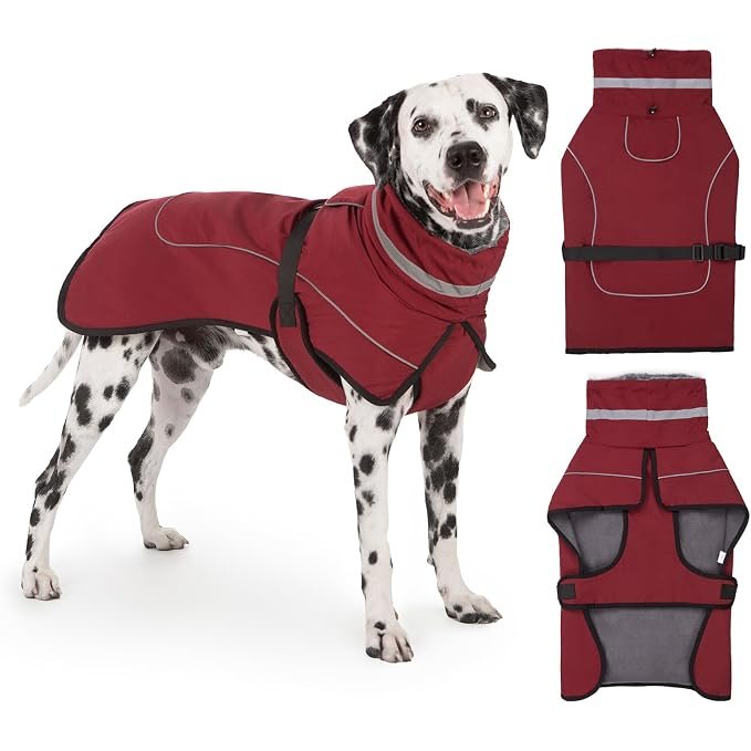 Produktabbildung: Mantel Hund Wasserdicht Winter Hundemantel Warm Wasserdicht Hundejacke Fleece Hundepullover Hundemantel mit Fellkragen R