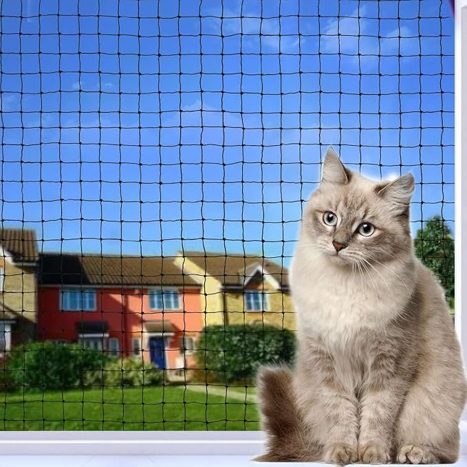 Produktabbildung: Drahtverstärktes Katzennetz für Balkon, 2 × 3 m schwarz